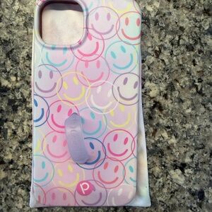iPhone 14 Plus Patterned Smiley Face Phone Case